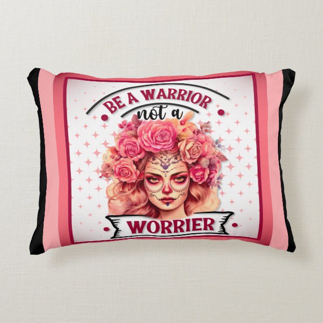 Pink and Pretty Sugar Skull Accent Pillow (Front)
