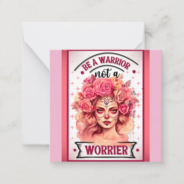 Pink and Pretty Sugar Skull  Card (Front)