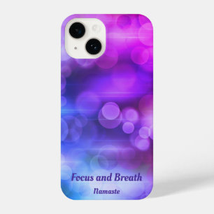 Pink and Purple Abstract Circles Focus and Breath iPhone 14 Case