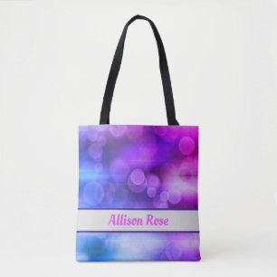 Pink and Purple Abstract Circles Pattern Tote Bag