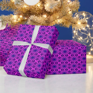 Pink And Purple Abstract Floral Pattern Wrapping Paper