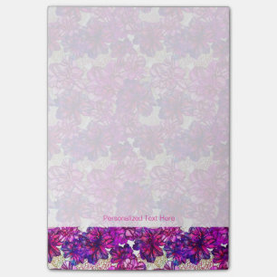 Pink And Purple Abstract Flowers Pattern Post-it Notes