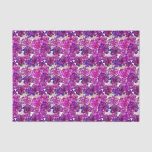 Pink And Purple Abstract Flowers Pattern Tissue Paper