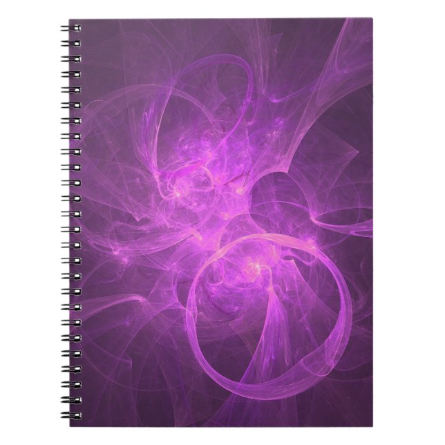Pink and Purple Abstract Fractal with Circles Notebook (Front)