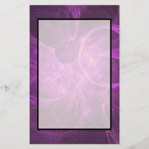 Pink and Purple Abstract fractal with Circles Stationery