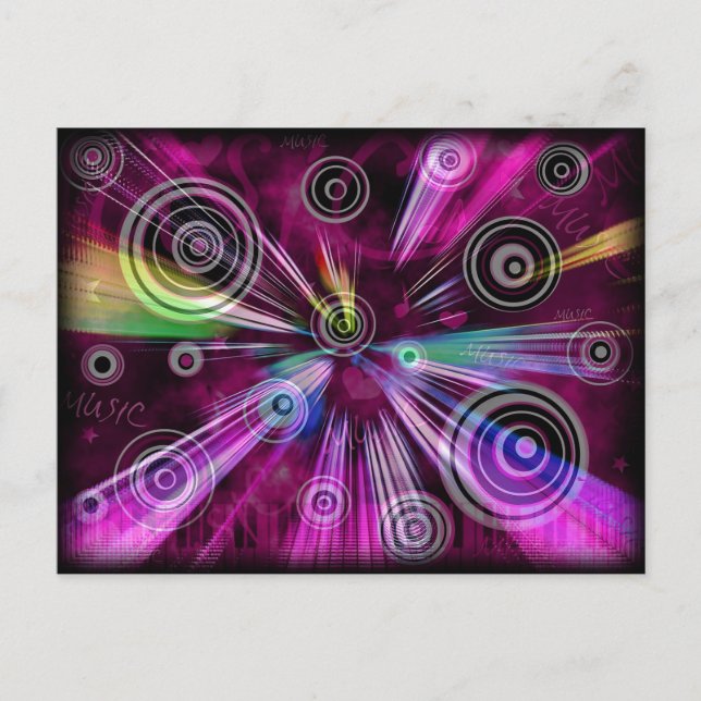 Pink And Purple Abstract Postcard (Front)