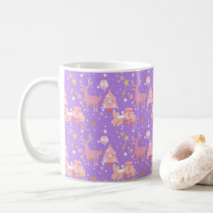 Pink and Purple and Gold Christmas Design Coffee Mug