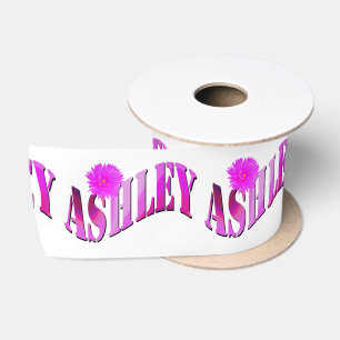 Pink And Purple Ashley Name, Satin Ribbon
