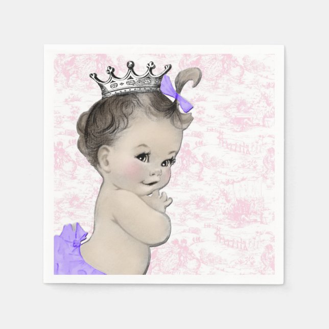 Pink and Purple Baby Shower Napkin (Front)