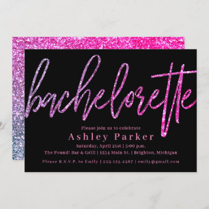 Pink and Purple Bachelorette Party Invitation