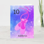 Pink and Purple Ballet 10th Birthday Card<br><div class="desc">Beautiful watercolor bokeh purple and pink ballet 10th birthday which you can easily personalize the front with her name. Please see all photos. This personalized ballet 10th birthday card for daughter,  goddaughter and more would make a unique keepsake.</div>