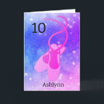 Pink and Purple Ballet 10th Birthday Card<br><div class="desc">Beautiful watercolor bokeh purple and pink ballet 10th birthday which you can easily personalize the front with her name. Please see all photos. This personalized ballet 10th birthday card for daughter,  goddaughter and more would make a unique keepsake.</div>