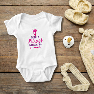 Pink and Purple Being a Princess is Exhausting Baby Bodysuit