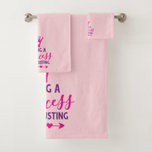 Pink and Purple Being a Princess is Exhausting Bath Towel Set
