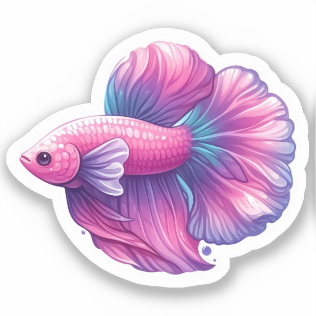 Pink and Purple Betta Fish (Front)