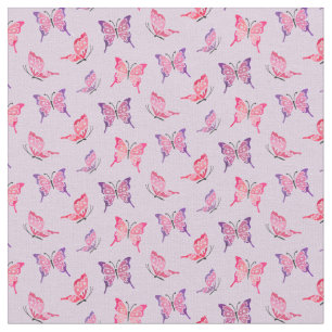 Pink and Purple Butterflies Fabric