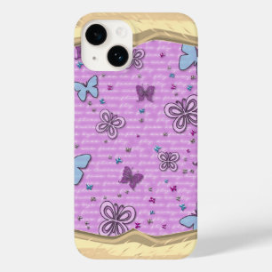 Pink And Purple Butterfly Pattern Case-Mate iPhone 14 Case