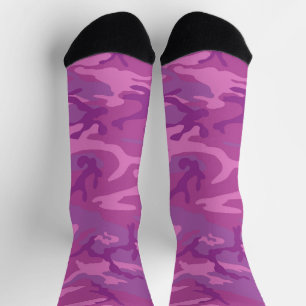 Pink and Purple Camouflage Art Crazy Socks