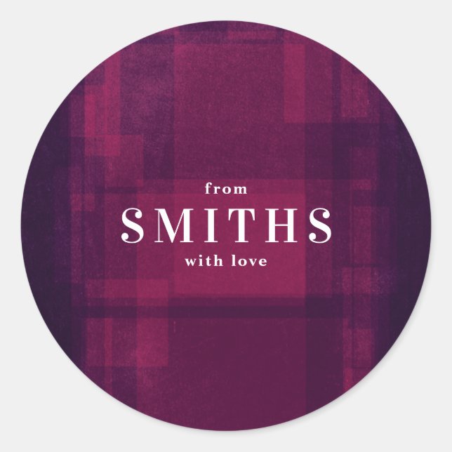 Pink and Purple Chalk Christmas Holiday Sticker (Front)