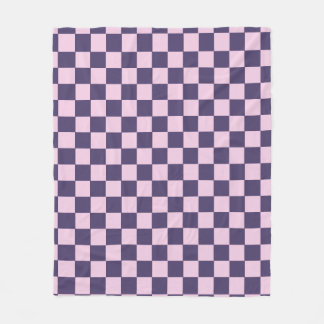 Pink And Purple Chequerboard Fleece Blanket