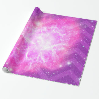 Pink and Purple Chevron Galaxy Wrapping Paper