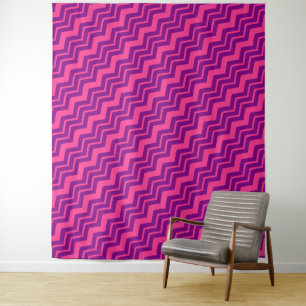 Pink and Purple Chevron Pattern Design Tapestry