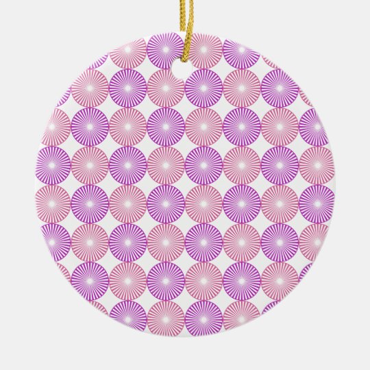 Pink and purple circles pattern ceramic ornament