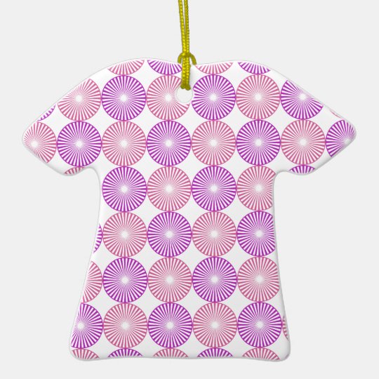 Pink and purple circles pattern ceramic ornament