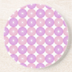 Pink and purple circles pattern coaster