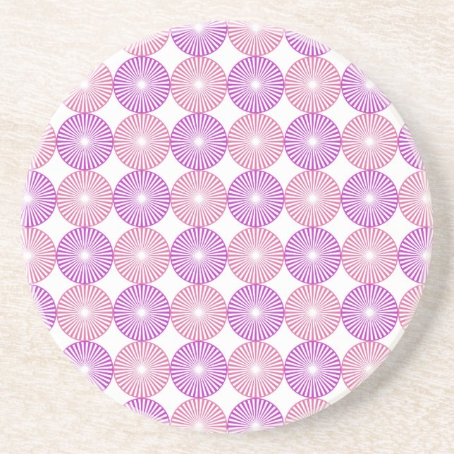 Pink and purple circles pattern coaster (Front)