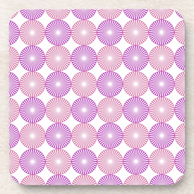 Pink and purple circles pattern coaster (Front)
