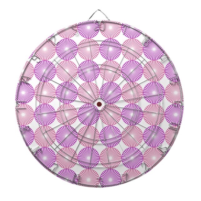 Pink and purple circles pattern dartboard (Front)