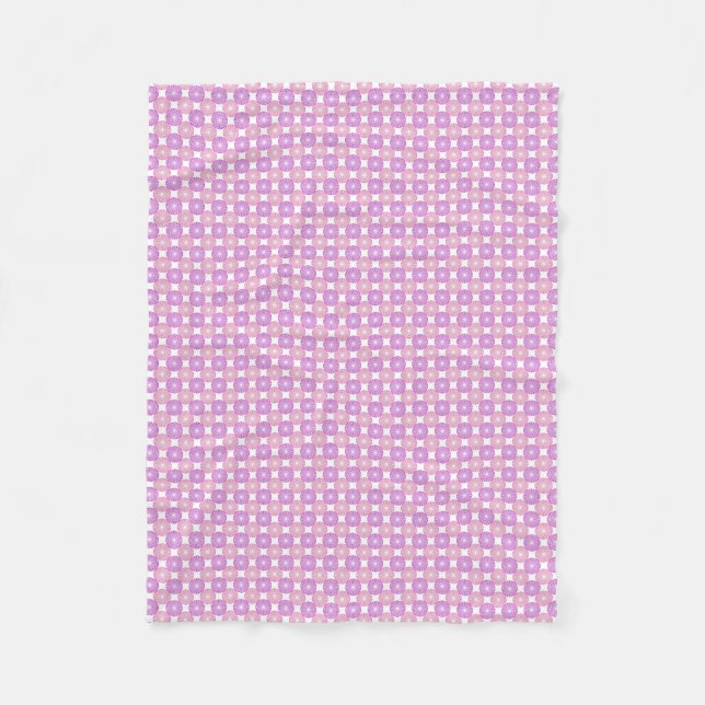 Pink and purple circles pattern fleece blanket (Front)