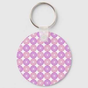Pink and purple circles pattern keychain