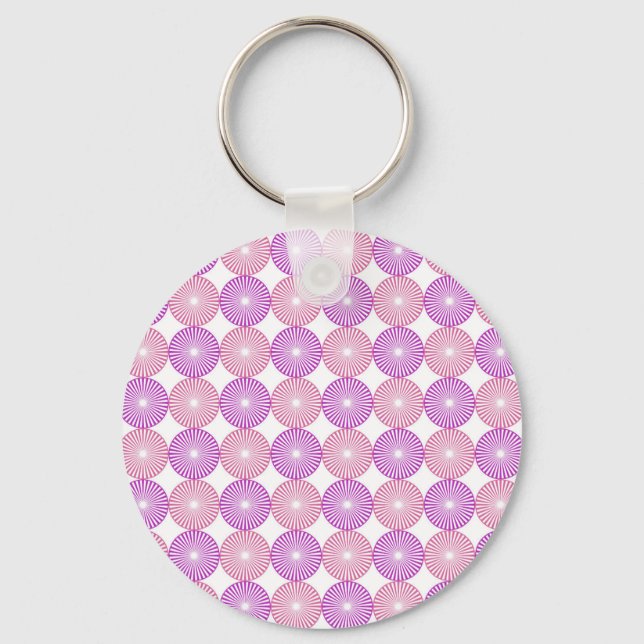 Pink and purple circles pattern keychain (Front)