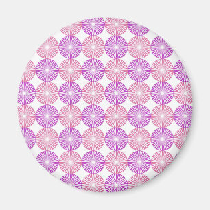 Pink and purple circles pattern magnet
