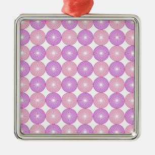 Pink and purple circles pattern metal ornament