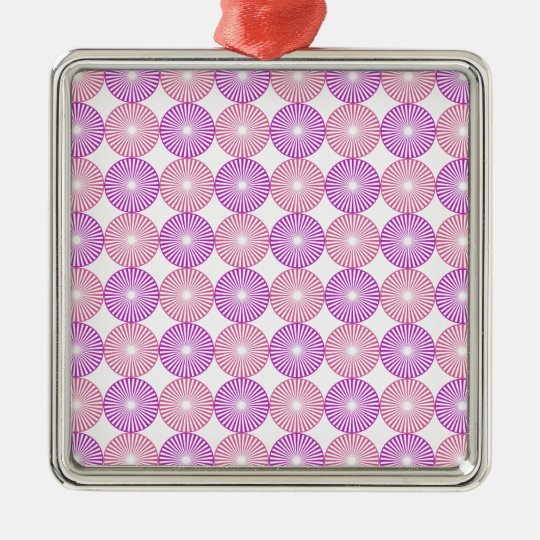 Pink and purple circles pattern metal ornament