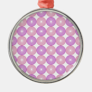 Pink and purple circles pattern metal ornament