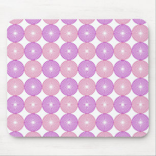 Pink and purple circles pattern mouse pad