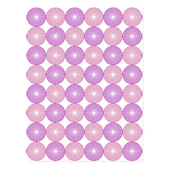 Pink and purple circles pattern postcard