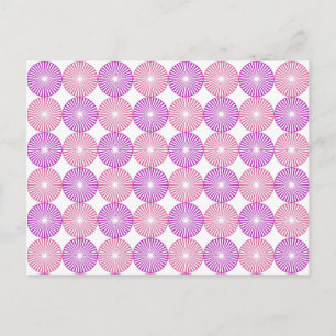 Pink and purple circles pattern postcard