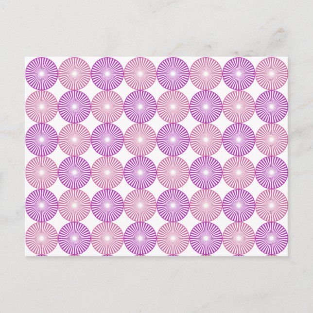 Pink and purple circles pattern postcard (Front)