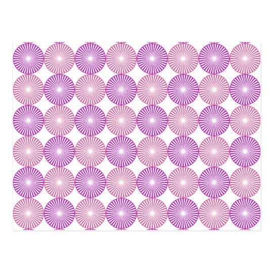 Pink and purple circles pattern postcard