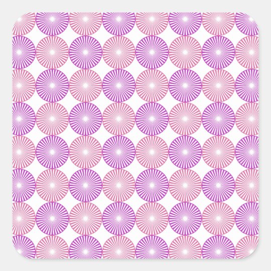 Pink and purple circles pattern square sticker