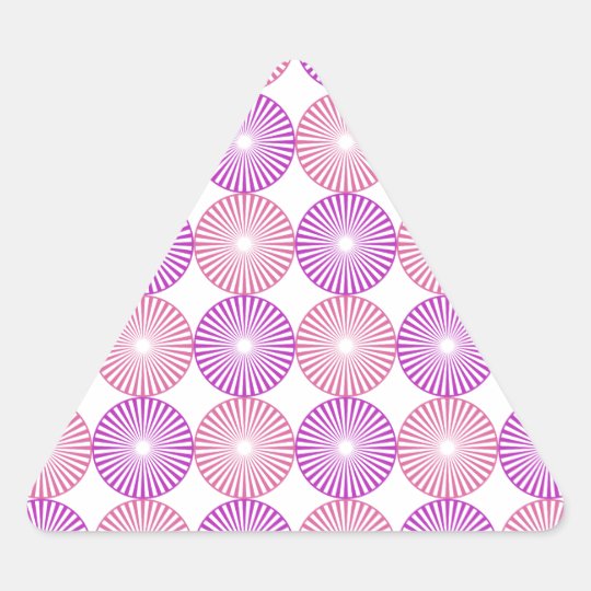 Pink and purple circles pattern triangle sticker