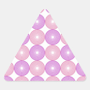 Pink and purple circles pattern triangle sticker