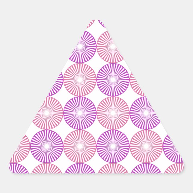 Pink and purple circles pattern triangle sticker (Front)