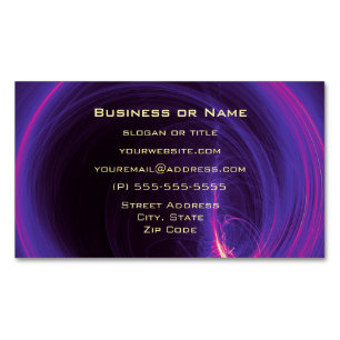 Pink and Purple Circular Abstract Design Magnetic Business Card