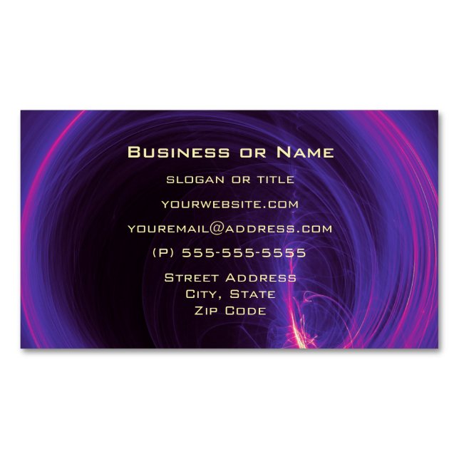 Pink and Purple Circular Abstract Design Magnetic Business Card (Front)